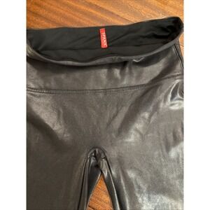 Spanx Ready To Wow Faux Leather Ankle Leggings Black Womens Size Large